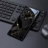 Black gold heart-shaped tempered glass phone case suitable for Samsung Galaxy S26 S25 S24 S22 S21 S20 FE/Ultra/Plus5G anti drop