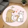 1pc Dog Cat Round Chair Mat Area Rug - Non-Slip, Floor Mat for Office, Bedroom, and Indoor Decor C1125017