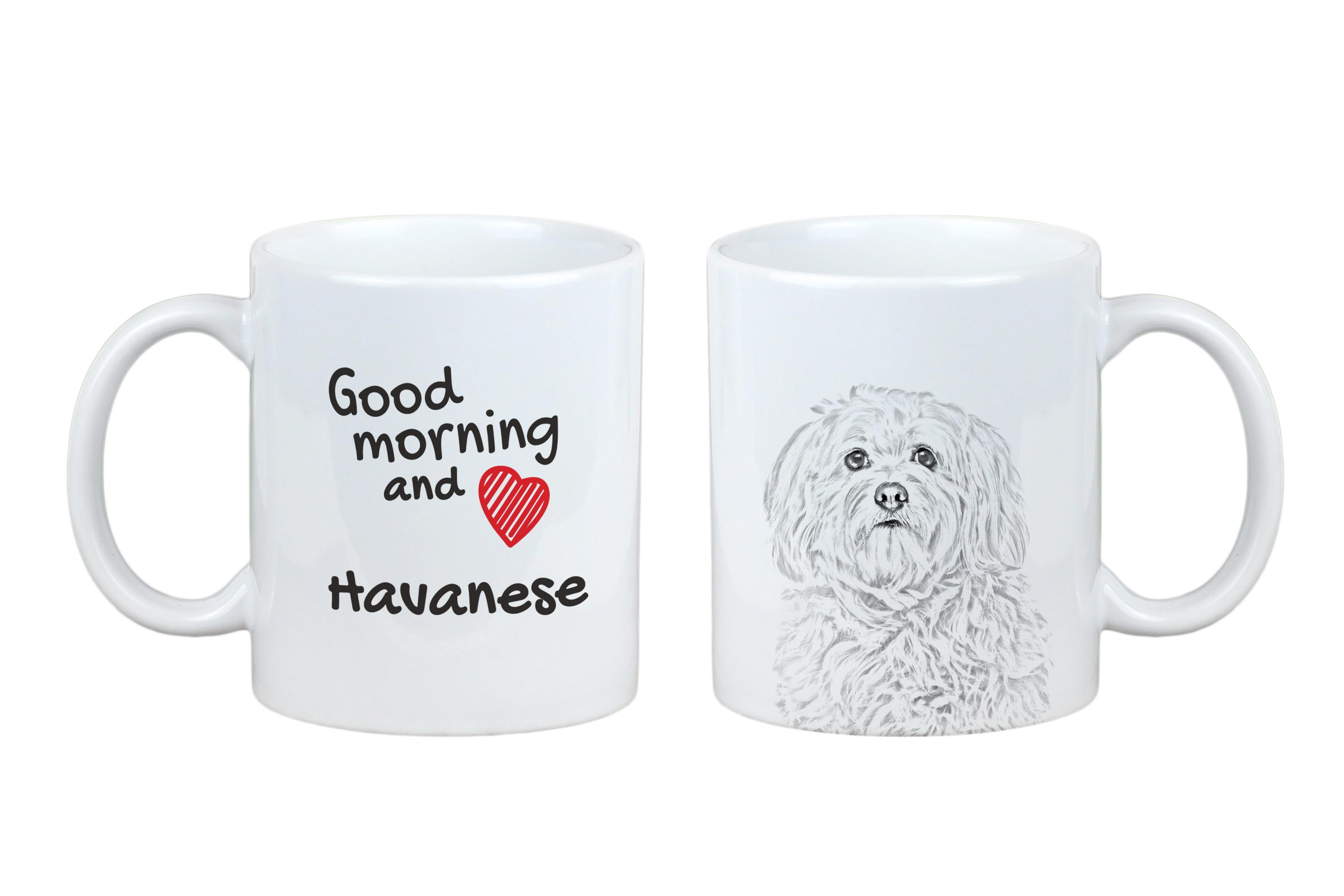 

Havanese, Havanese Cuban Bichon, Bichón Havanés - cup with a dog, personalized cup with a print, a classic gift for everyone from the Art-Dog brand білий