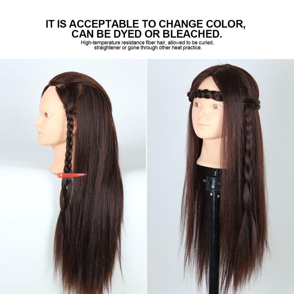 Makeup Mannequin Head Hairdresser Training Head Cosmetology Doll Head Blond Dark Brown