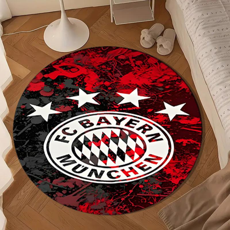 Football Club Neon Cityscape Round Rug for Livingroom,Bedroom, Palyroom, Chair Rug, Area rug, Circle Carpet, Large Size Fan Christmas gift