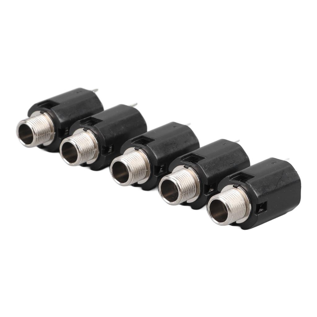 5Pcs Stereo Jack Socket 6.35mm 2 Channel Input 3P Connector Pickup Jack Socket for Replacement