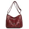 Damska miękka skórzana torba na ramię z wieloma kieszeniami, torba crossbody, torba dla mamy w średnim wieku
