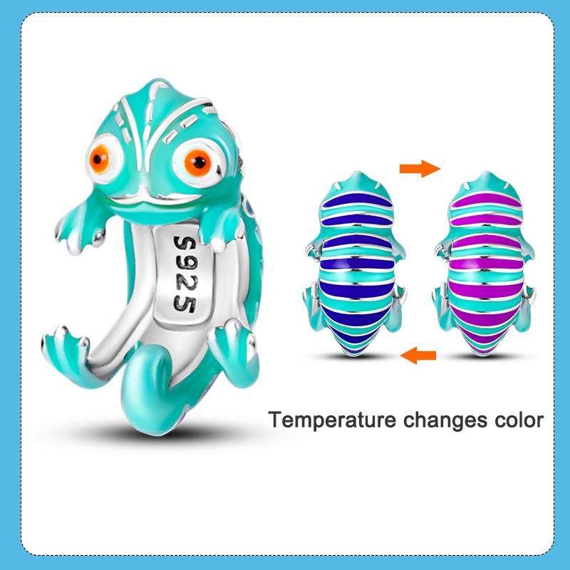 Copper Flower Firefly Chameleon Charms Pendant Bead Fits Original Bracelet Necklace Women Diy Animals Plants