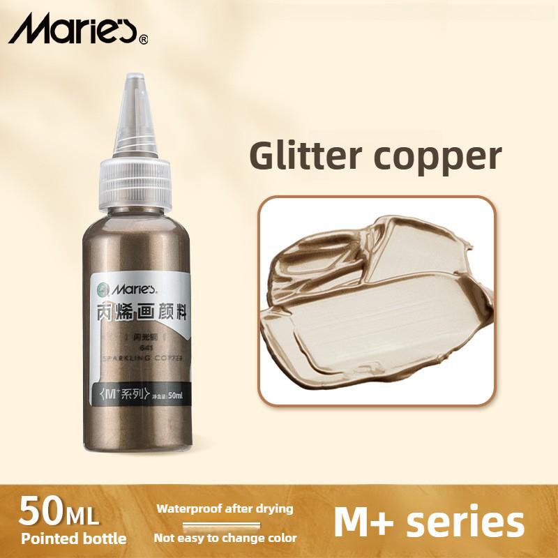 Marie 25 Colori 50ml Pittura Acrilica Metallica Pigmenti Ricchi Brillanti Perlescenti con Flacone Materiale Scolastico Cancelleria