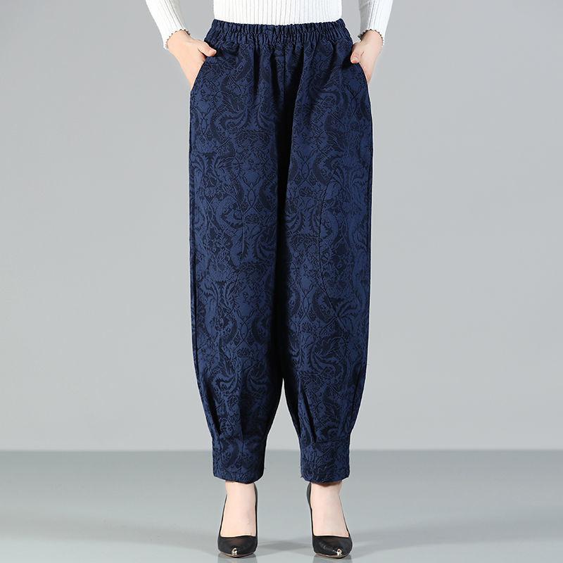 Ethnic Style Women's Pants Cotton Linen Wide-leg Pants Bloomers Women Loose Harem Women Casual Trousers