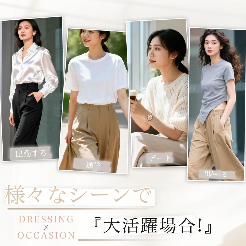 Kayiyasu Loose Solid for Everyday Summer Women's Wide-Leg Pants, Spring/Summer, High-Waisted, Fit, Slimming, Flattering, Leg-Lengthening, Soft,