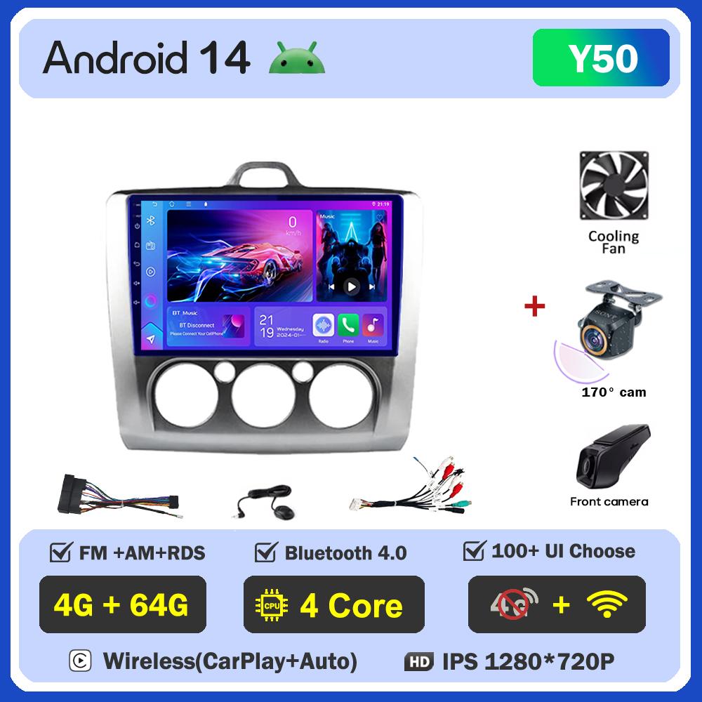 For Ford Focus 2 Mk2 2004-2011 Car Radio Player Car Carplay Screen Autoradio Mirror Link Car Intelligent Systems 8 Core RDS 4G