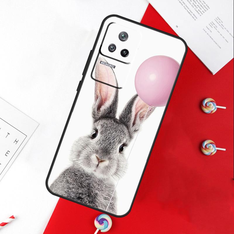 Cute Bunny Rabbit Cover For Xiaomi 13T 11T 12T 14T Pro 13 14 15 Ultra POCO X7 Pro X3 X5 X6 F5 F6 M6 Pro Case