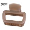 Anti-slip Hair Claw Hollow Square Design Claw, Semi-Transparent Back Head Shark Half-up Clip with Anti-Slip Teeth And Thick Elastic Spring for