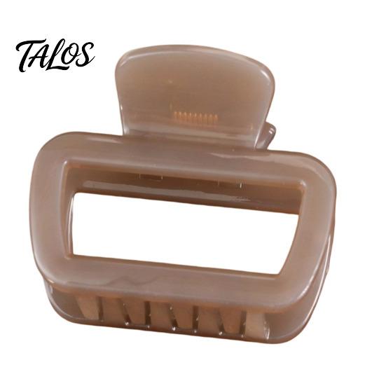 Anti-slip Hair Claw Hollow Square Design Claw, Semi-Transparent Back Head Shark Half-up Clip with Anti-Slip Teeth And Thick Elastic Spring for