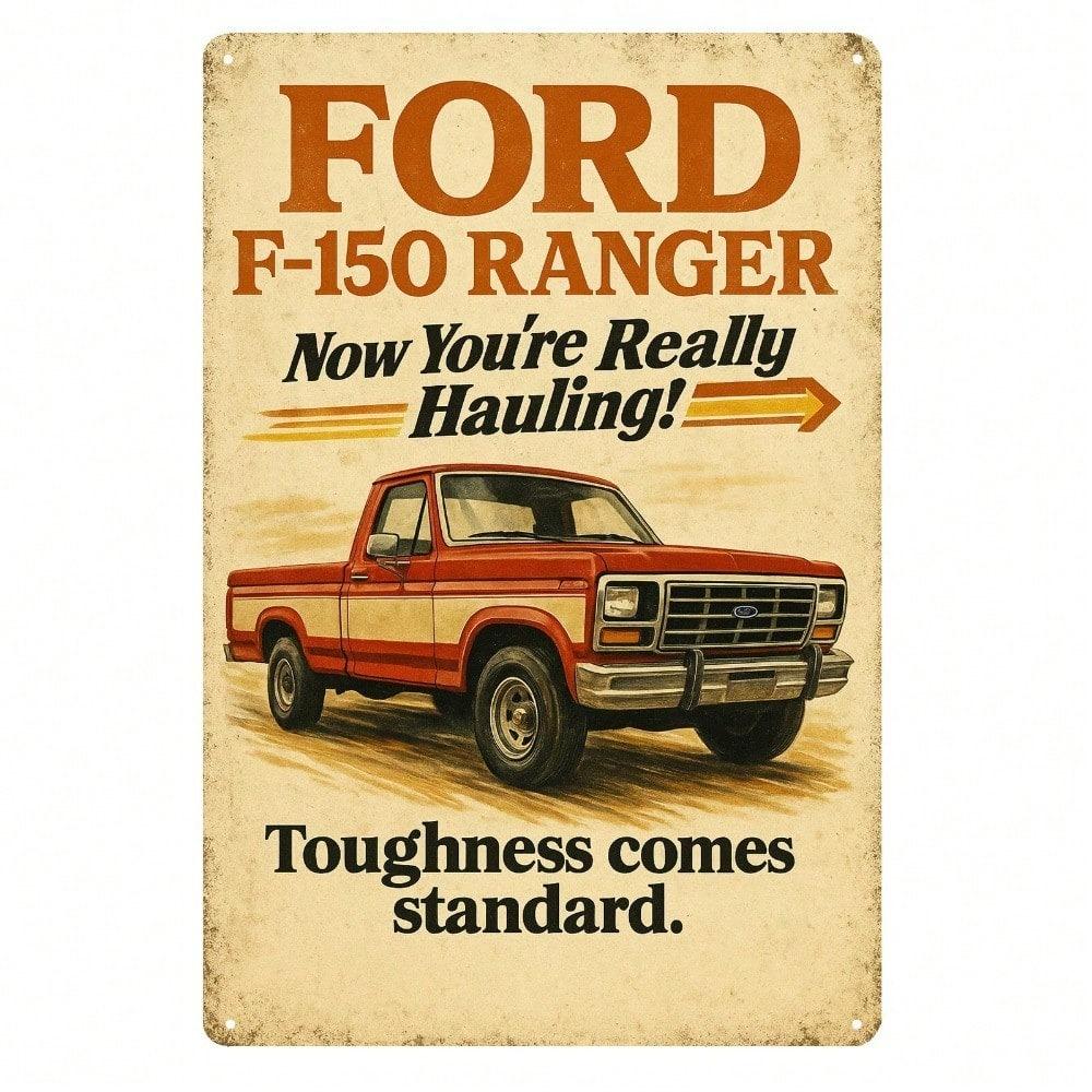Ford F-150 Ranger Vintage Retro Kovový plechový znak Umění 20x30cm Dekorace garážové stěny Pánská jeskyně