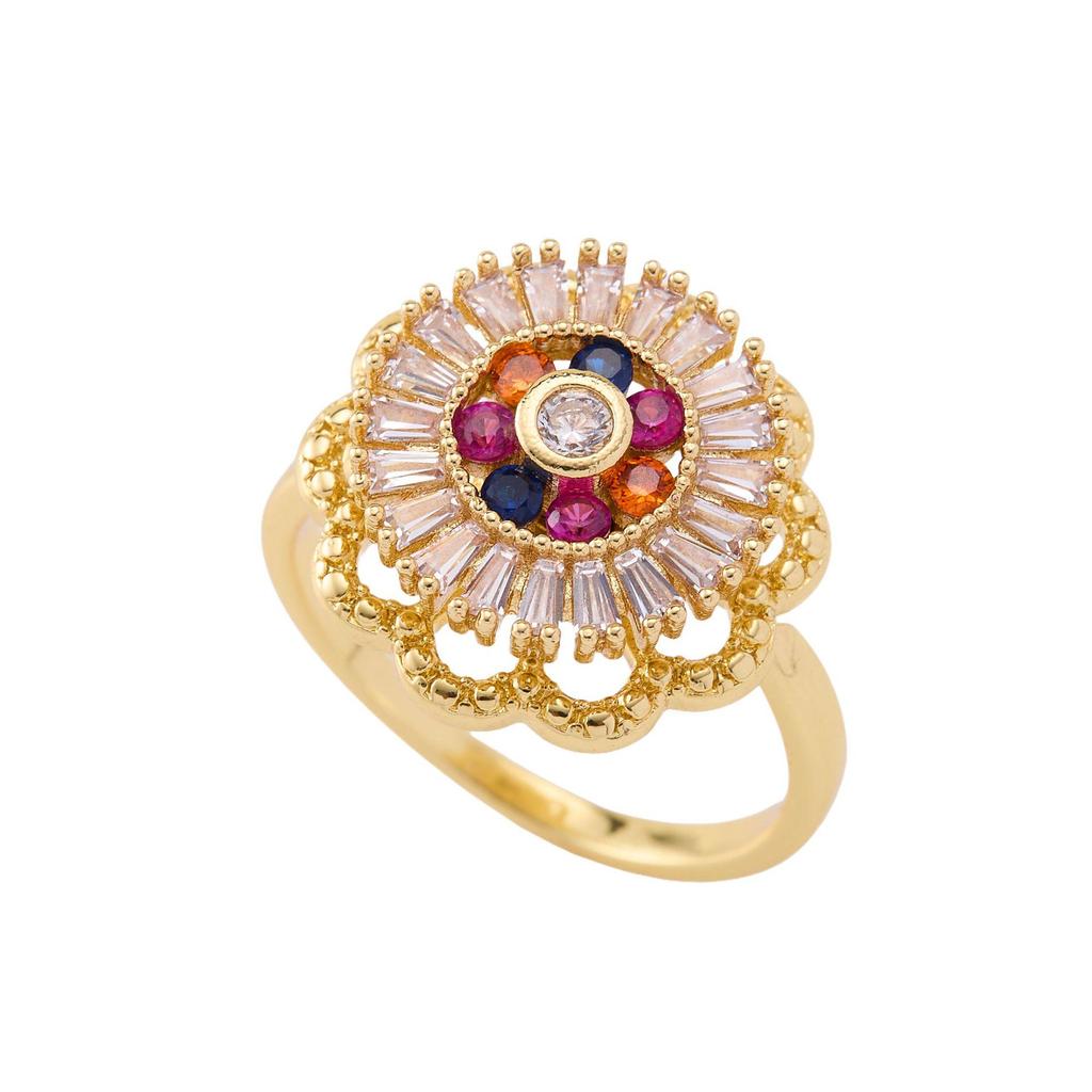 Luxury Rotatable Zircon Index Ring for Women with Personality