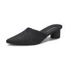 Women's Summer Pointed Toe Height-Enhancing Sandals: Fashionable, Casual, Non-Slip Half-Slippers with Thick Soles