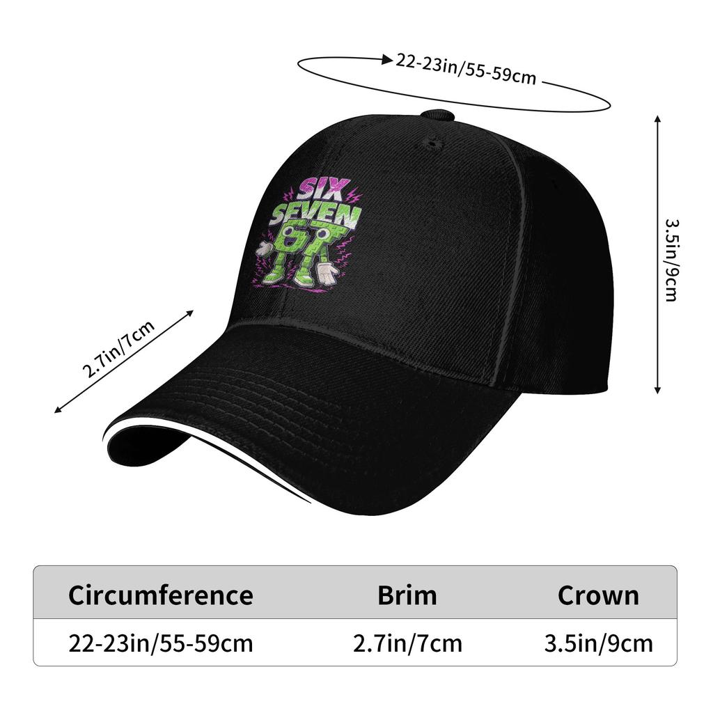 67 Six Seven 6-7 - Funny Italian Brainrot Gaming Meme Casual Baseball Cap Summer Trucker Hat Hot Sale Outdoor Sport Hip Hop Hats