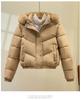 Short Large Fur Collar Thickened Hooded Jacket with Fur Inside