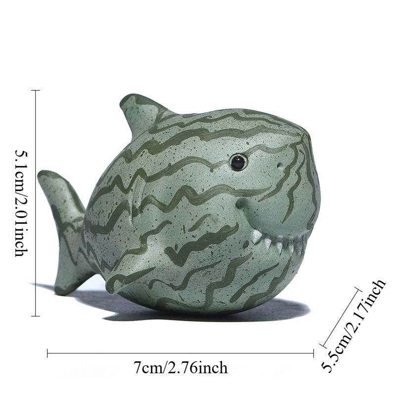 

Purple Clay Watermelon Shark Tea Pet Can Cultivate Handmade Tea Toy Purple Clay Handicrafts Teaset Accessories Desktop Ornaments