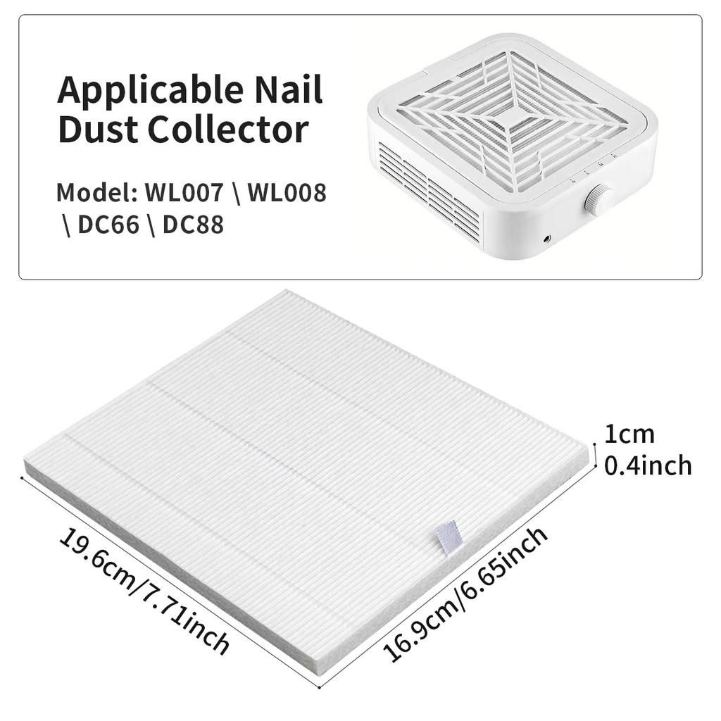 Nail Dust Collector Filter Replacement For 120W Nail Dust Collector, Brushless Nail Dust Extractor Filter Vacuum Cleaner Filter