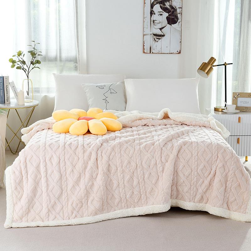 Tuff Lamb Fleece Nordic Sofa Blanket: Soft, Solid Color, Year-Round Use