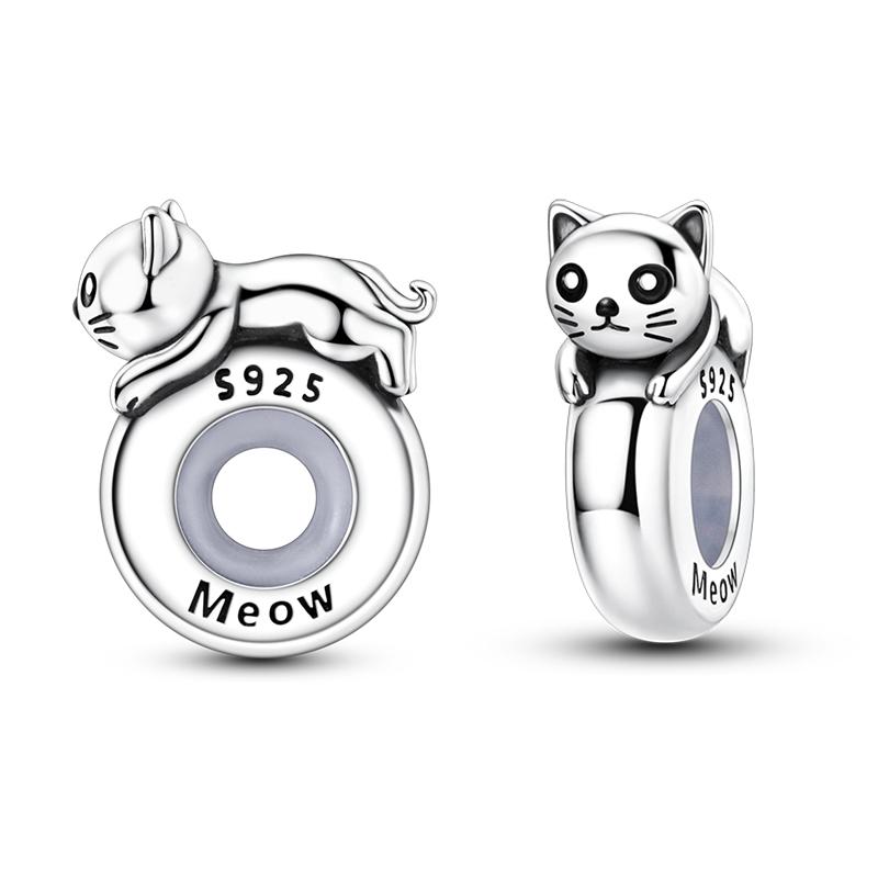 1PCS Charm For DIY Making Bracelet 925 Silver Original Shine Zircon Charms Jewelry Wedding Birthday Gift For Women Mom Friend