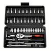 46pcs Car Repair Tool Kits Combination Ratchet Torque Spanner Metalworking 1/4-Inch Socket Wrench Set Auto Mechanic Repair Tools