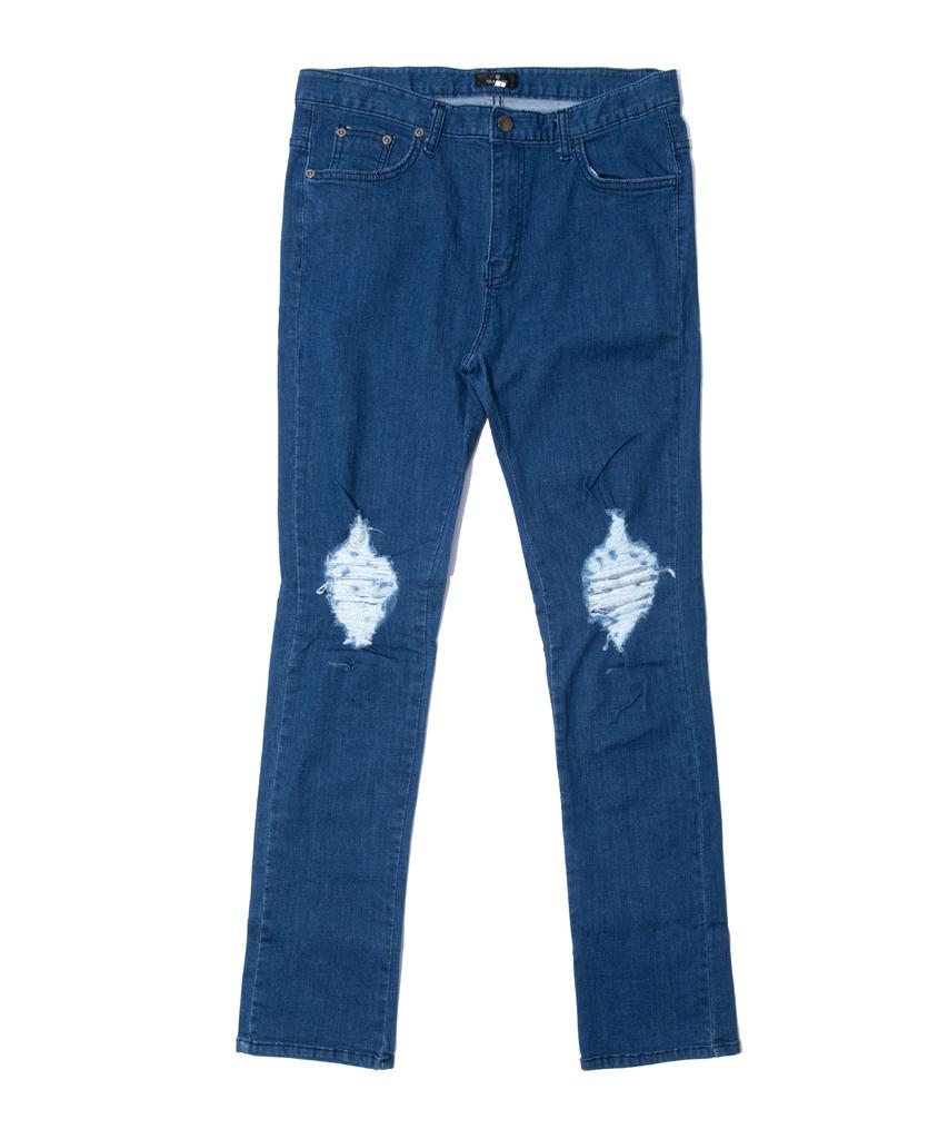 NUHABIT N/H Distressed Washed Denim Pants_Medium Blue (Tbp9-0Nh)