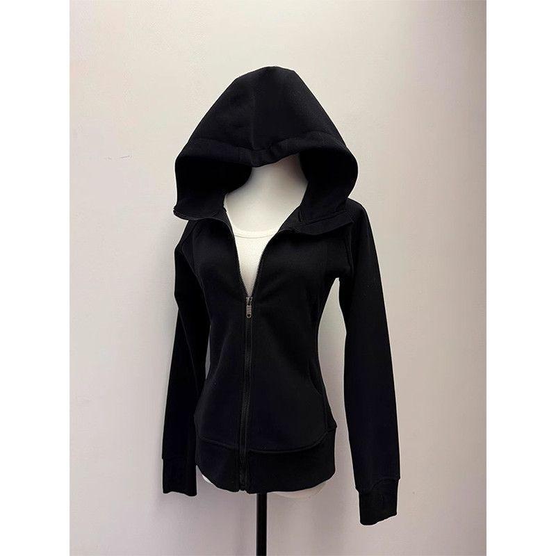 Women's Hooded Sweatshirt Jacket - Straight Shoulder, Fitted, for Spring and Autumn, Taiwan Design