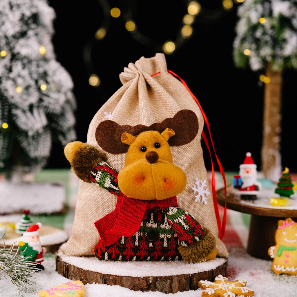 

Cartoon Festive Santa Snowman And Reindeer Drawstring Storage Bags Christmas For Cartoon Storage Bag Reindeer