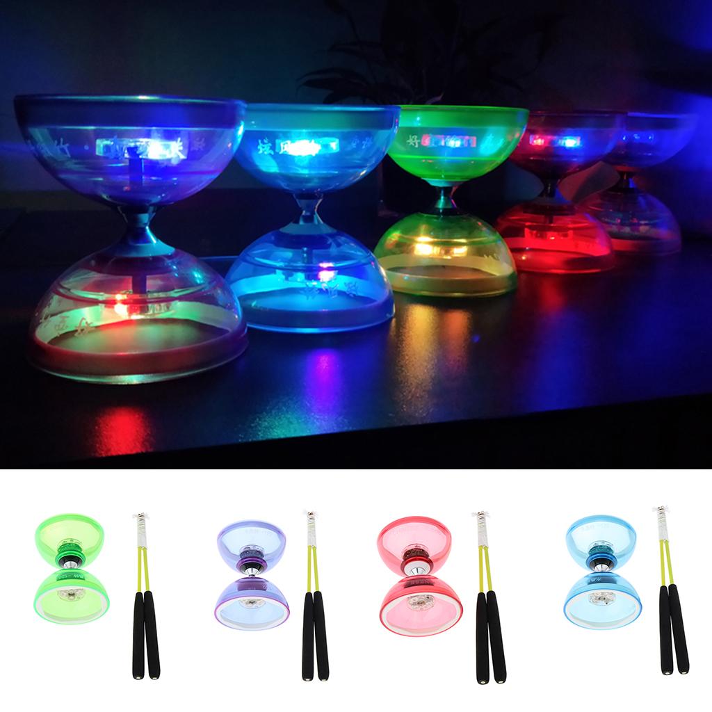 12 Triple Bearing Double-end Chinese Diabolo Skill Toy With Rods