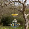 Double Layer Solar Powered Cascade Hanging Bird Bath Fountain Wildlife Feeder Birdbath with Water Pump for Outdoor Garden Decor