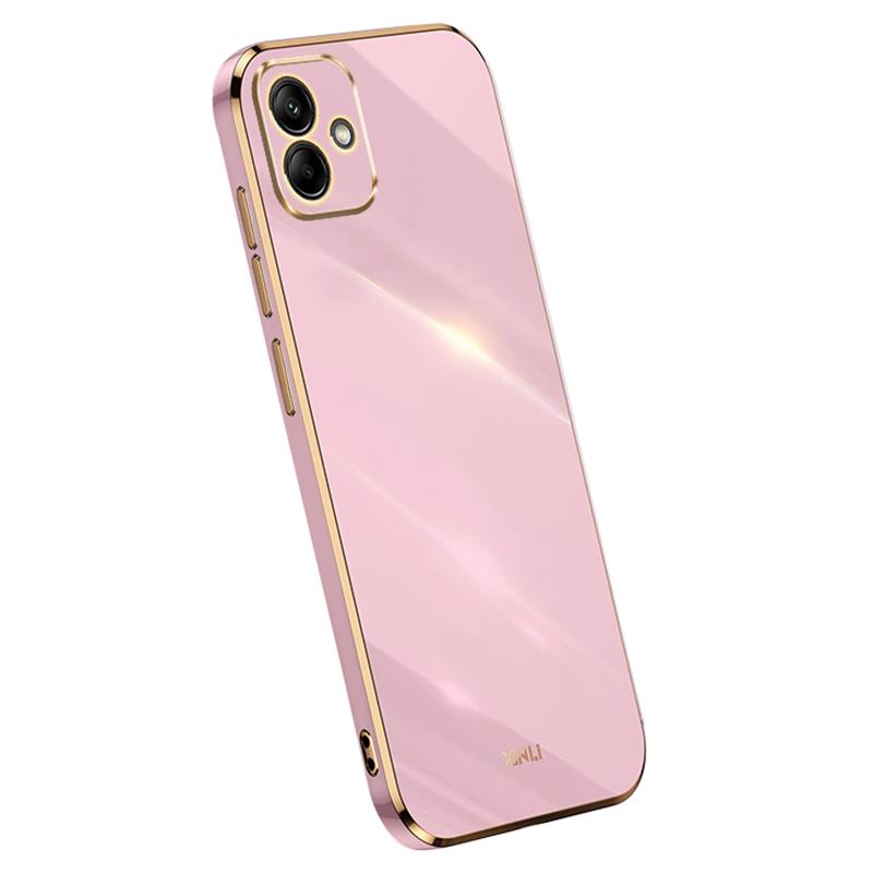 XINLI For Samsung Galaxy A05 4G Case Electroplated Gold Edge TPU Cell Phone Cover