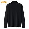 Jeep Men's Business Casual Polo Collar Long-Sleeve Sweatshirt