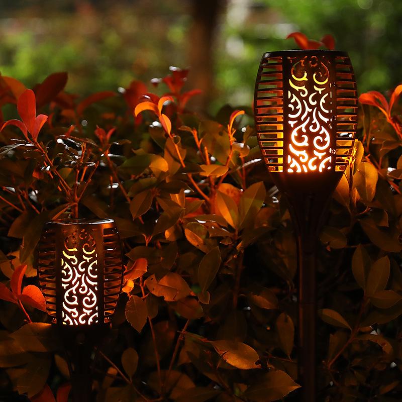 Solar LED Waterproof Torch Light for Garden: Wall-Mount, Ground-Insert, or Flat Surface.