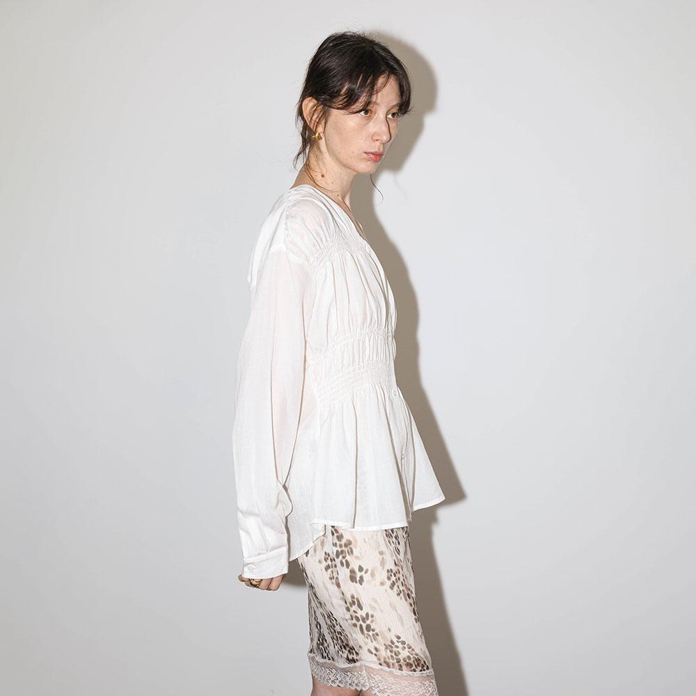 WEDNESDAY DELIGHT Wd_Shirred Waist Blouse