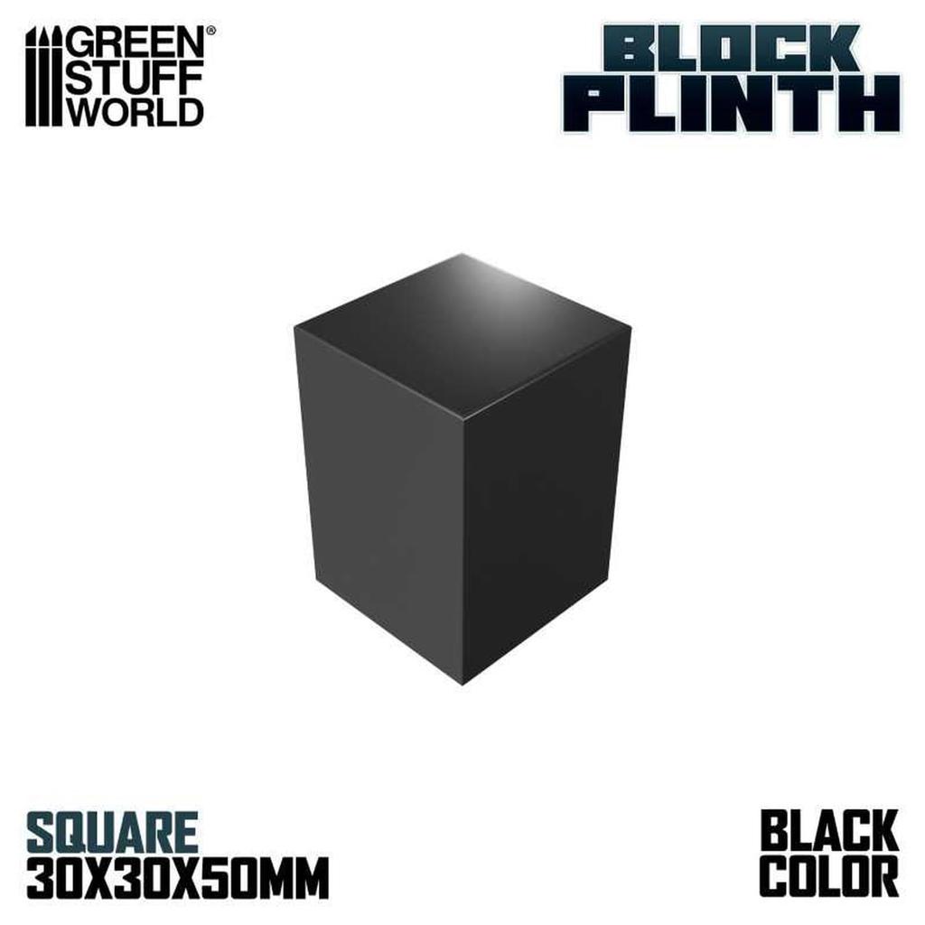 Green Stuff World Display Stand, Square Prism Block, 3cm X 3cm, Black, Hobby Accessory, GSWD-5810