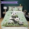 Panda Pattern Bedding,Quilt Set Quilt Cover Pillowcase Home Birthday Gift (1*duvet cover+2*pillowcase,without core)XSJT0917527