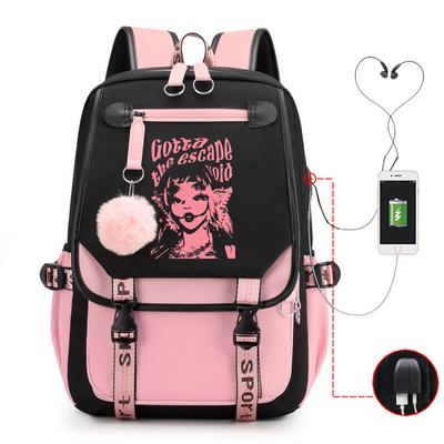Large Capacity Schoolbag with Shoulder Strap; Student Three-piece Pencil Case Set