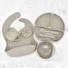 Children's Silicone Feeding Plate Set - Divided Three-Section Baby Plate
