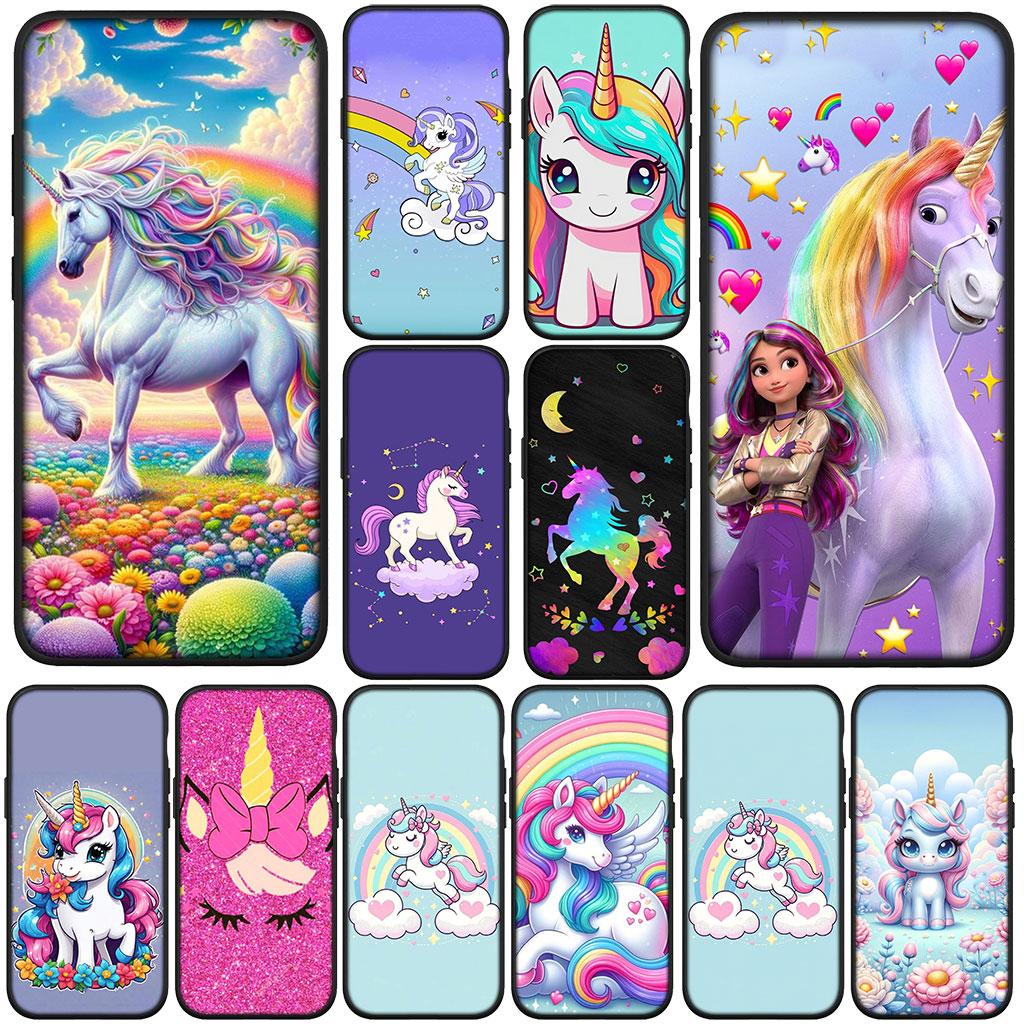 Cover for Samsung Galaxy S25 S24 S23 Fe Ultra Plus S7 Edge A05 A06 A16 A55 A15 A35 Casing Phone Case Unicorn Cartoon Horse