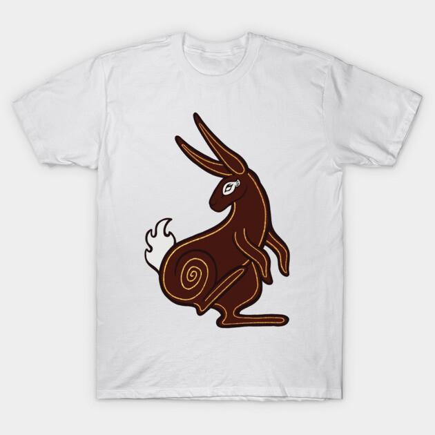 Asian Size Men Black Print T-shirt El-Ahrairah - Watership Down Intro No-Cut Print Cotton Tshirt