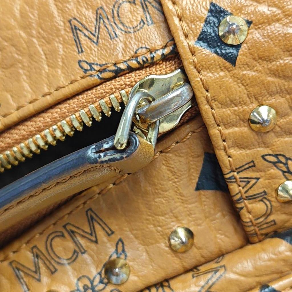 [Pre-Owned] Classic Studded Monogram Print Leather Mini Backpack - Good #A7KIIG