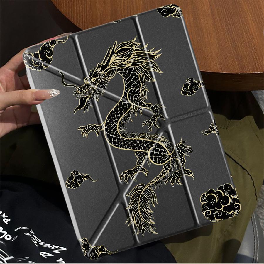 Housse Cool Dragon Support Étui Tablette Pour iPad Pro 2025 Mini 6 7 Air 4 5 M3 M2 1 2 M4 11pouces Pro 11ème 10ème 9ème 8ème 7ème 12.9pouces