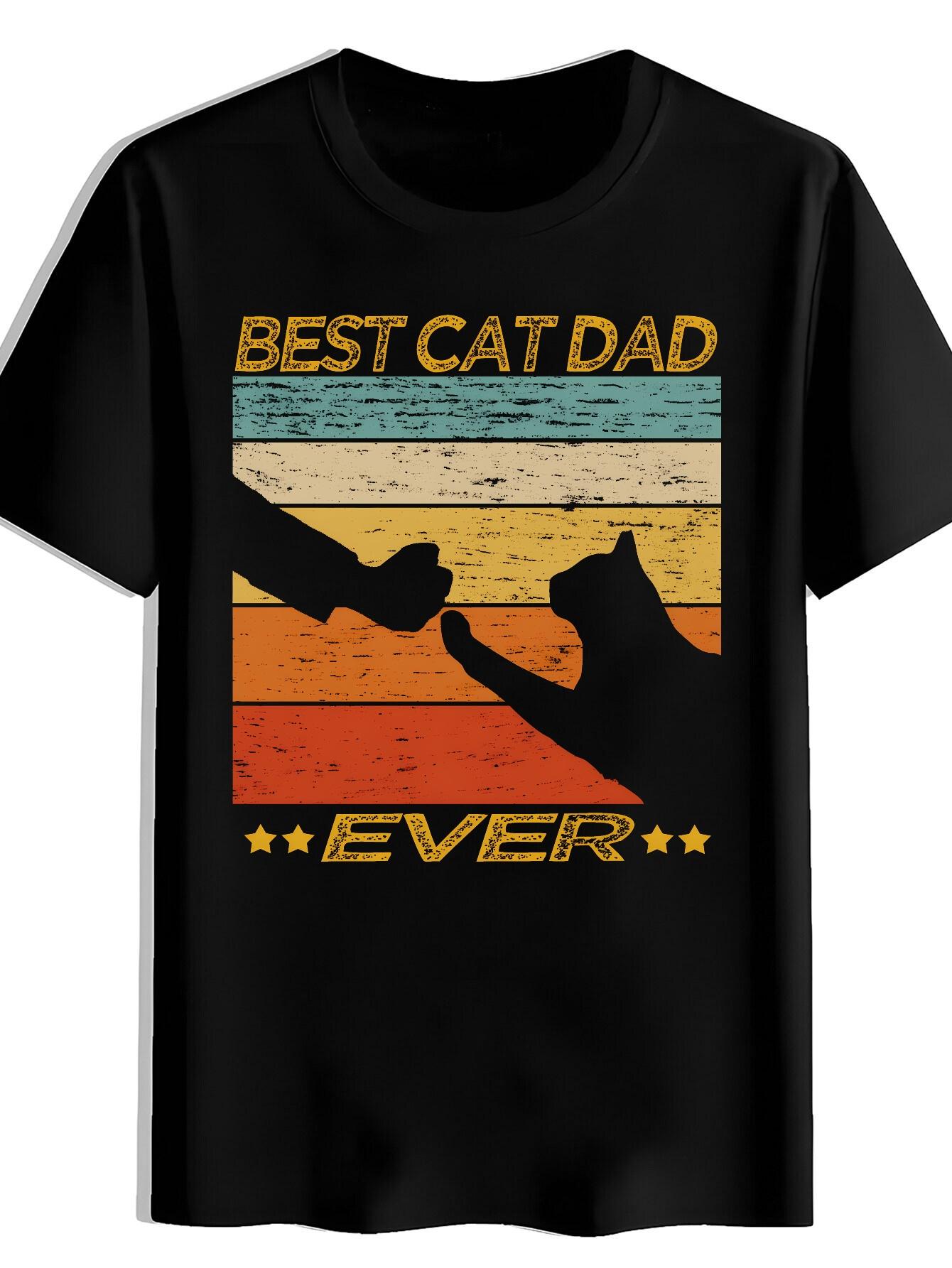 T-shirt Vintage Cat Lover Graphic - Best Cat Dad Ever Print XXXL