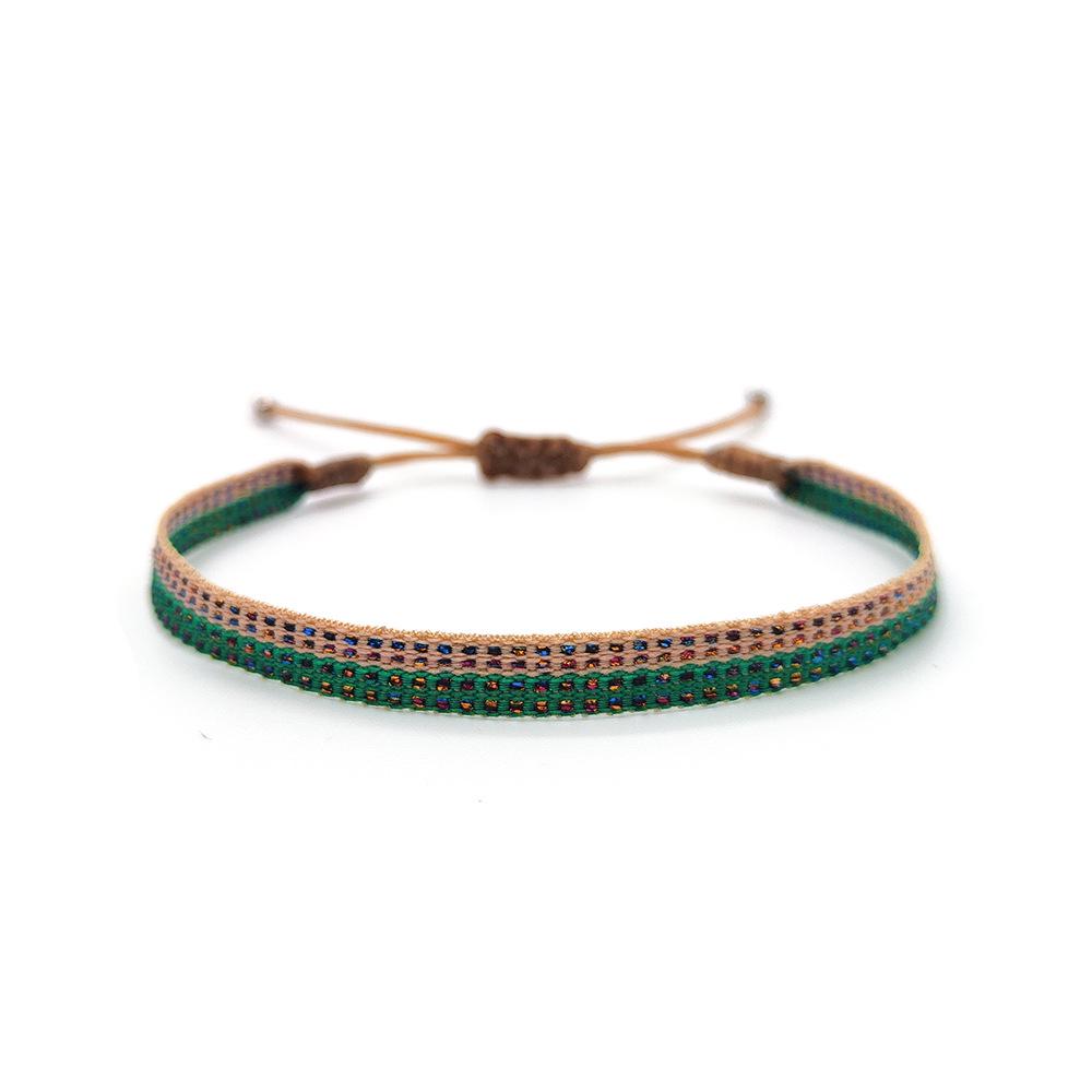 Colombian Ethnic Handmade Woven Pattern Bracelet - Retro Style for Girls