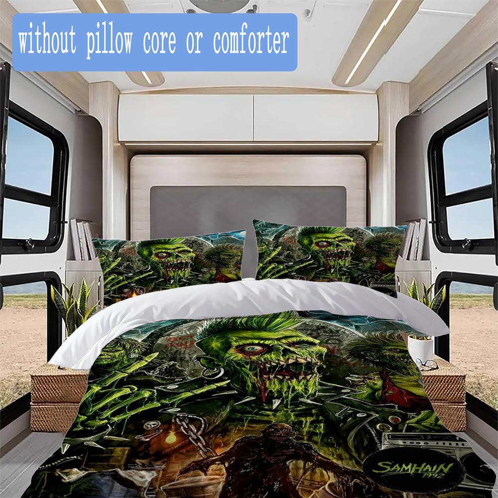 Glam-style horror movie Pattern Bedding,Quilt Set Quilt Cover Pillowcase Home Birthday Gift (1*duvet cover+2*pillowcase,without core)ZSJT0917191