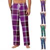 Pantalon Décontracté à Poches Imprimé à Rayures et Carreaux pour Homme Pantalon de Pyjama d'Intérieur