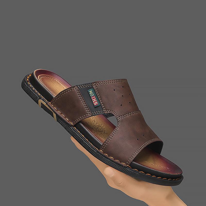 Large Size Breathable Men's Open-toed Sandals Outdoor Beach Fashion Trend Flats Summer Casual Cool Slippers