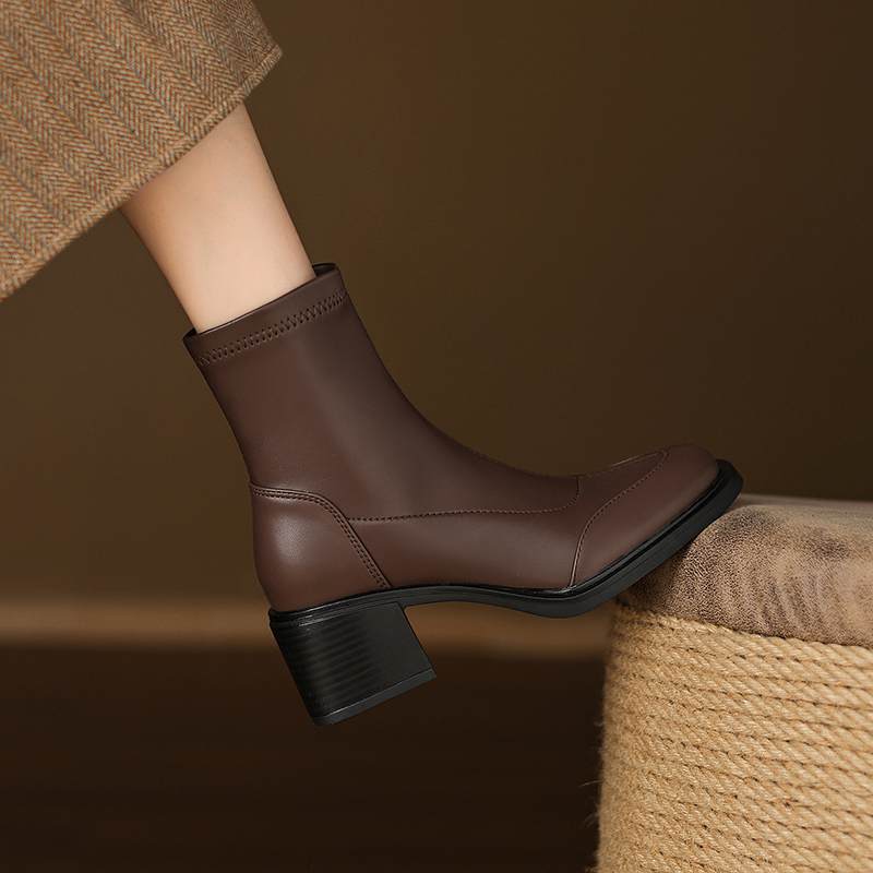 Krazing Pot Microfiber Winter Round Toe Modern Platform Size 33 Boots Size 43 Women Fashion Ankle Boots