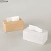 Imitation Cave Stone Tissue Box Coffee Table Desk Decoration Creative Wabi Sabi Resin Tissue Box Bedside Table Paper Towel Case