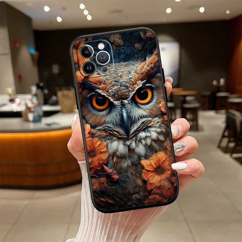 RE16 Cartoon Art Owl New High-End Shell Phone Case for Xiaomi Poco C40 C50 C51 C55 C65 C71 C75 F3 F5 F6 F7 M2 M3 Pro Ultra